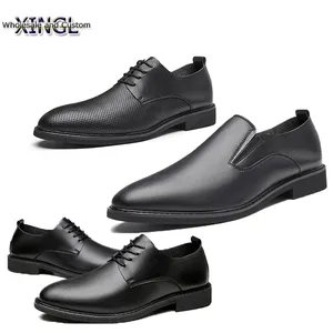 High quality Luxury Classic Elegant Black Men's Leather Shoes Smooth Leather Dress Shoes OEM DIY