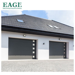 American Modern Aluminio Vidrio Deslizante Arriba Plegable <span class=keywords><strong>Dos</strong></span> puertas de garaje para automóviles Vista completa 16x7 <span class=keywords><strong>Puerta</strong></span> seccional Precio competitivo - Product Image 2