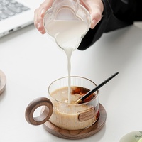 Ensemble de tasses en borosilicate résistantes à la chaleur de style japonais de 250 ml, tasses à café mignonnes, logo personnalisé, noble, joyeuses, pour adultes, pour les fêtes