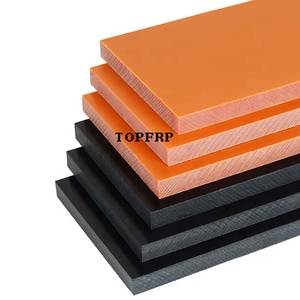 Plaque isolante en bakélite phénolique de haute qualité, noire et orange-rouge - Product Image 1