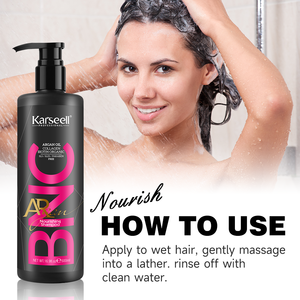 Champú mágico para el cuidado diario Karseell BNC aceite de argán refrescante suave y esponjoso champú para el cabello 500ML - Product Image 4