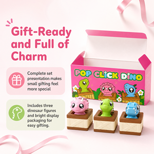 Set di 3 Giocattoli Antistress a Forma di Dinosauro Pop-Up, Giochi Sensoriali per Bambini e Adulti - Product Image 3