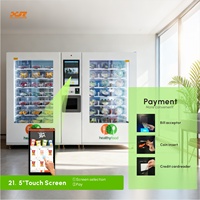 Distributeur automatique super grand format pour fruits, pain, jus de noix de coco frais, beignets, aliments sains, avec fonctions de refroidissement et de distribution robotisée