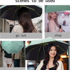 21/23/25/27 Wholesale Fully-automatic Iron <b>Frame</b> Glass Fiber Ribs Windproof Rainproof Umbrella UV 3 Folding Custom logo - Product Image 5