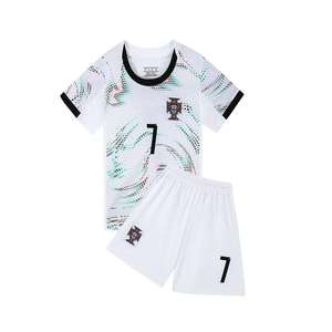 Maillot de football Portugal domicile 100% polyester à séchage rapide # Ensemble de 7 maillots de football respirants pour enfants - Product Image 3