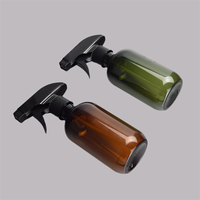 Bouteille de parfum d'intérieur en plastique PET vert ambre 300ml/500ml, flacon pulvérisateur vide personnalisé avec gâchette pour désodorisant, emballage
