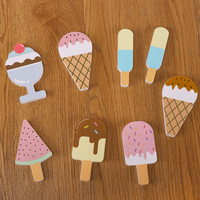 Jeu de puzzle en bois pour enfants, thème crème glacée, jeu d'association et de tri d'aliments factices, jouet éducatif de reconnaissance des formes pour l'apprentissage précoce des jeunes enfants