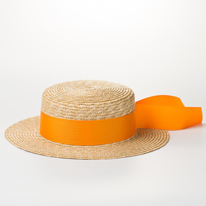 Sombrero de Paja Plano Ancho Personalizado, Sombrero de Playa, Sombrero de Sol para Mujer, Protección Solar para Viajes al Aire Libre, Verano - Product Image 4