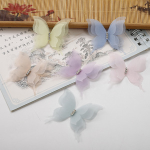 Vestido de fiesta de gama alta, apliques de diamantes de imitación de Organza, parches para coser, decoraciones de mariposas 3D para ropa, sombreros - Product Image 1