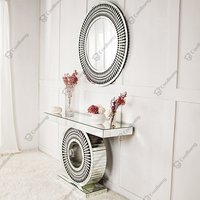 Console de table en aluminium, style Antique, avec miroir