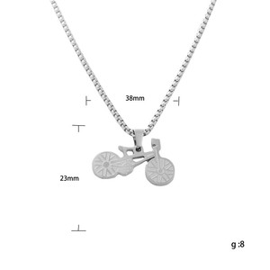 Yunnique – collier avec pendentif en forme de vélo en acier inoxydable pour hommes, design géométrique rétro, cadeau 120135 - Product Image 5