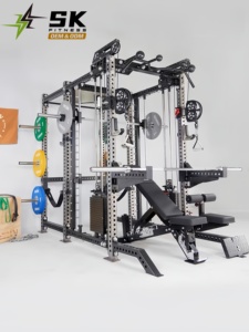 SKFitness Máquina Smith Power Rack Ajustable <span class=keywords><strong>de</strong></span> Acero <span class=keywords><strong>de</strong></span> Alta Durabilidad Colores Personalizados Equipo <span class=keywords><strong>de</strong></span> Gimnasio Comercial <span class=keywords><strong>para</strong></span> <span class=keywords><strong>Brazos</strong></span> y Glúteos - Product Image 1
