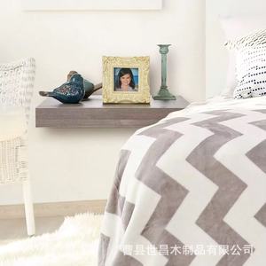 Wooden Floating Bedside Table <b>Wall</b> <b>Shelf</b> Solid Wood With Storage Rectangle <b>Wall</b> <b>Mounted</b> Type Durable Bedroom Use - Product Image 1
