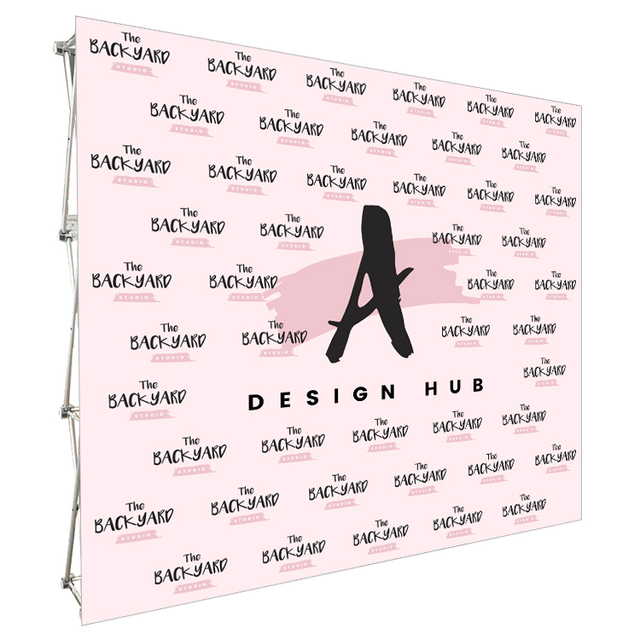 8ft Promotion Portable Backdrop Custom Fabric up Booth 10ft Advertising Trade Show Display Stand Exhibition Wall Banner