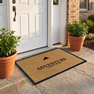 Tapete de Fibra de Coco Rectangular de Color Sólido, Estilo Americano, para Uso en Interiores, Elimina el Polvo, con la Frase 'Adventure Awaits' - Product Image 3