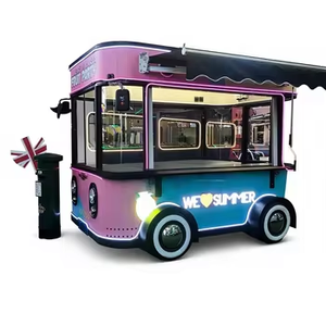 Electric Black Mobile <b>White</b> Food Trailer Fully Equipped Food Cart Food Vending Truck for Sale - Product Image 1