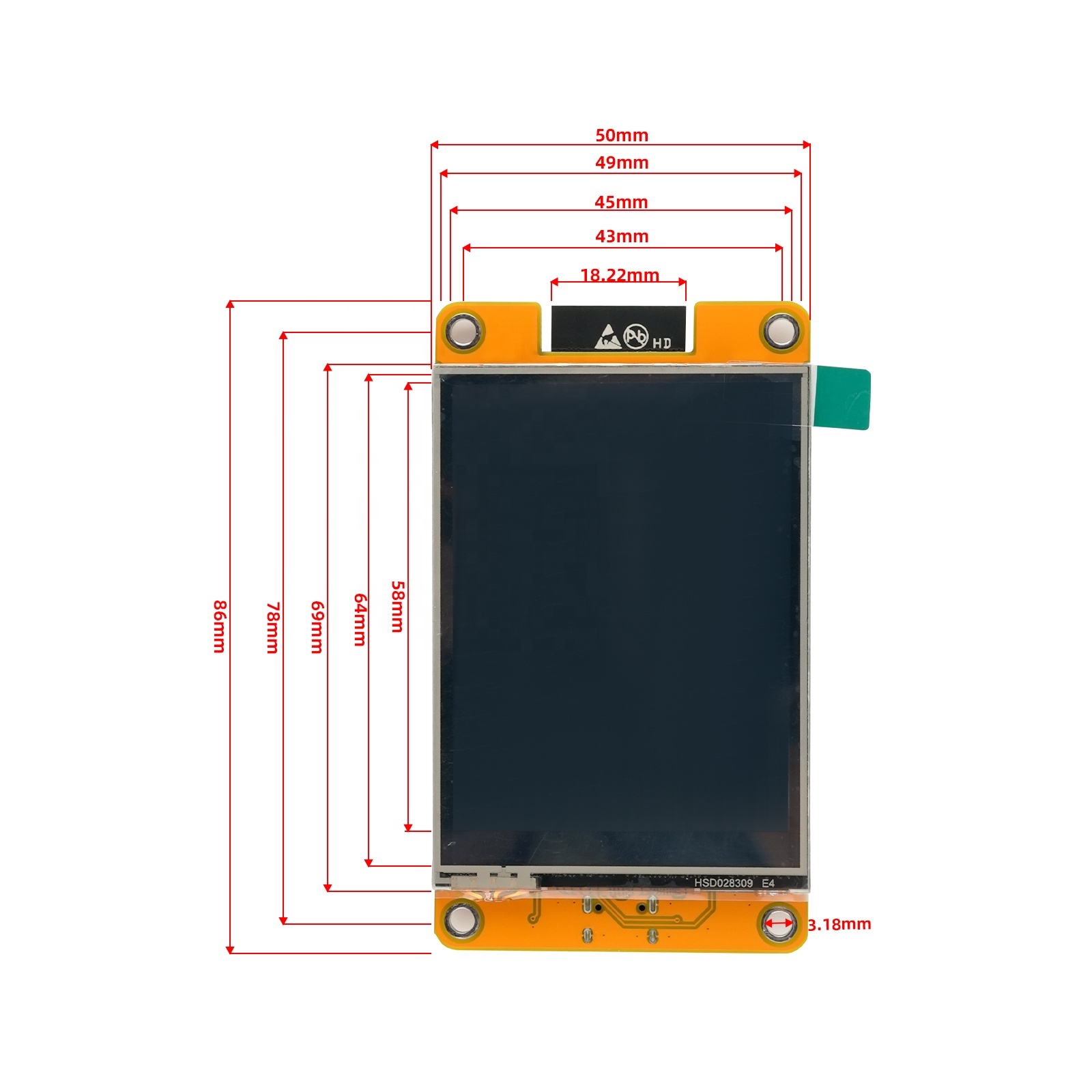 DIYmalls ESP32-2432S028R Display – 2,8 Inch TFT Met Touchscreen, ILI9341, Geschikt Voor Arduino IDE (pakket Van 2 Stuks)