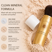 LANCE Poudre minérale solaire SPF 50 PA+++ à large spectre UVA UVB à l'oxyde de zinc naturel pour le visage, marque privée, pour une peau éclatante