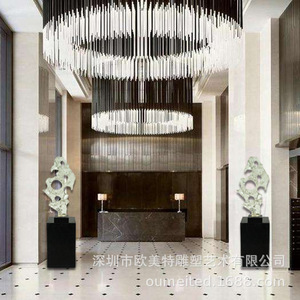 Sculpture en résine de pierre de Taihu, irrégulière et transparente, pièce d'art décorative pour la maison - Product Image 4