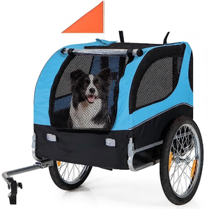 Hundefahrradanhänger für große Haustiere, 120 LB Tragkraft, Aluminium, faltbarer Hunde-Transportwagen mit Schnellverschluss-Rädern, kompakt, zum Einkaufen geeignet - Product Image 1