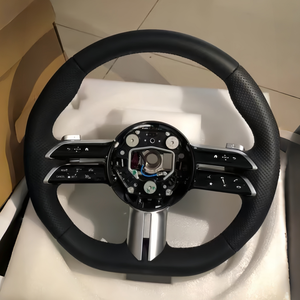 Volant en cuir pour <span class=keywords><strong>Mercedes</strong></span> Benz AMG GLC GLE CLA GLS GTS GT W211 W204 W212 W205 W176 <span class=keywords><strong>C300</strong></span> W246 W222 C63 W117 W213 W218 - Product Image 1