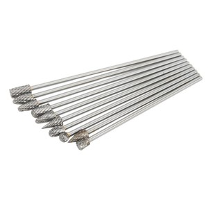 10 adet çift kesim karbür döner seti havacılık otomotiv gemi yüzey parlatma için kalıp taşlayıcı bit - Product Image 2