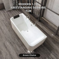 Baignoire de Luxe Moderne Écologique en Acrylique Autoportante avec Massage et Hydromassage, Forme Rectangulaire, Accessoire de Vidange Inclus
