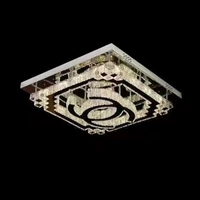 Plafonnier fantaisie avec forme de fleur, lampe de plafond en cristal LED pour la décoration de la maison, lustre de plafond moderne, montage en surface de 600 mm