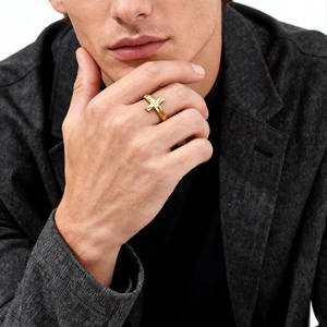 Anillo Cruzado Minimalista de Acero Inoxidable, Anillo Abierto para Hombre, Gran Venta en Europa y América - Product Image 4