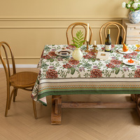 Nappe de table haut de gamme en coton et lin, nouvelle, épaisse, style pastoral américain, luxe léger, rectangulaire, pour table basse, nappe de style français