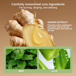 Crema adelgazante corporal activa térmica para mujer profesional, jengibre a base <span class=keywords><strong>de</strong></span> hierbas, cafeína infundida para quemar grasa eficaz, <span class=keywords><strong>celulitis</strong></span> - Product Image 4