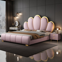 Meubles de chambre à coucher de créateur de luxe de haute qualité Lit rembourré moderne King Size Queen Double Cadre de lit en cuir souple pour chambre à coucher