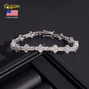 <span class=keywords><strong>Bracelet</strong></span> <span class=keywords><strong>tennis</strong></span> en argent massif 925 de 3 mm, serti de diamants en moissanite VVS, style hip-hop, certifié GRA, en stock local aux États-Unis - Product Image 1