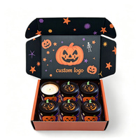 Boîte cadeau écologique pour Halloween, emballage cadeau en papier rigide, boîte cadeau en carton recyclable pour les fêtes, impression personnalisée du logo et du motif