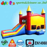 Combo de videur gonflable bon marché, combo de toboggan de maison de rebond 4 en 1