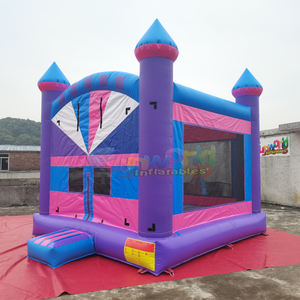 Castillo inflable comercial para niños, color rosa, para fiestas al aire libre. - Product Image 2