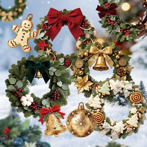 Paquete de 10 Pegatinas Decorativas con Temática Navideña, Colección de Coronas Navideñas, Pegatinas Decorativas DIY - Product Image 4