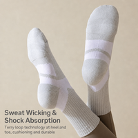 Chaussettes de sport mi-mollet pour femme, design personnalisé, automne, avec semelle en tissu éponge amortissante et évacuation de l'humidité, pour badminton, saut à la corde, course à pied et entraînement
