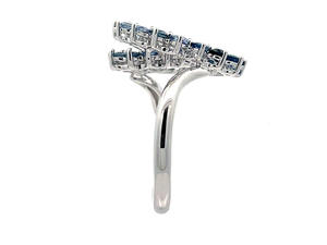 Customized OEM wholesale high jewelry 18k <b>wedding</b> simple blue <b>ring</b> <b>men</b> and women classic models - Product Image 2