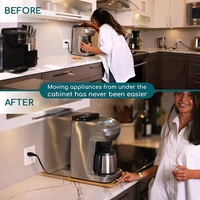 Plateau coulissant en bambou écologique pour machine à café, compatible avec les appareils de cuisine, taille et couleur personnalisables