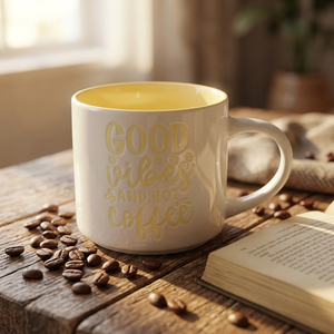 New Design Classic Ceramic Coffee Mug <b>Letter</b> Print Party Use Microwave & Dishwasher Safe Food Safe Hot Selling - Product Image 3