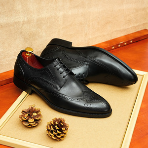 Zapatos de vestir formales para hombre estilo italiano, cuero genuino, zapatos Oxford hechos a mano, zapatos formales casuales de negocios - Product Image 1