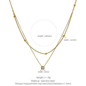 Nuevo Diseño 2025: Collar de Cadena para Niña de Acero Inoxidable con Baño de Oro de 18K, Colgante de Zirconia PVD Antideslustre con Engaste de Garra, Venta al por Mayor - Product Image 2