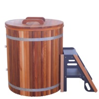 Baignoire pour bébé en bois de cèdre rouge massif, design moderne, fabrication directe