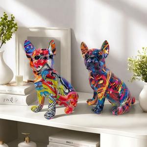 Figura Decorativa de Bulldog Americano en Resina Epoxi, Escultura Artística para Hogar, Oficina, Entrada y Vinoteca, Decoración de Arte Popular - Product Image 1