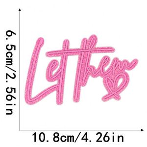 Parche Termoadhesivo Bordado en Forma de Corazón 'Let Them' para Sombrero, para la Esposa de Playa, para Decoración de Ropa y Carteras, Venta al por Mayor - Product Image 5