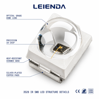 Diode infrarouge LED IR 850nm 940nm 3528 SMD avec lentille en dôme, lumière concentrée haute puissance pour caméra de sécurité CCTV, vision nocturne