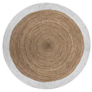 Tapis en jute marron/blanc DIAM. 120 - Product Image 1