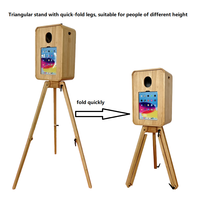 Photomaton en bois vintage pour iPad, compatible avec appareil photo et imprimante, kiosque de prise de vue instantanée et d'impression pour événements