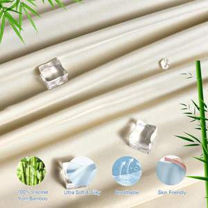 Sábana bajera <span class=keywords><strong>de</strong></span> refrigeración <span class=keywords><strong>de</strong></span> bambú derivado <span class=keywords><strong>de</strong></span> rayón 100% tamaño King 78 "<span class=keywords><strong>x</strong></span> 80" durmiente caliente <span class=keywords><strong>16</strong></span> "bolsillo profundo ajuste fácil 2,5 cm más ancho - Product Image 5